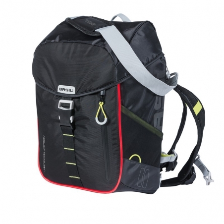 Sac de vélo Basil Miles, Day Pack 17L Noir Lime LED